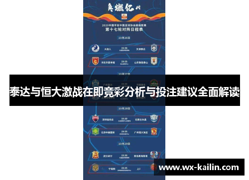 泰达与恒大激战在即竞彩分析与投注建议全面解读